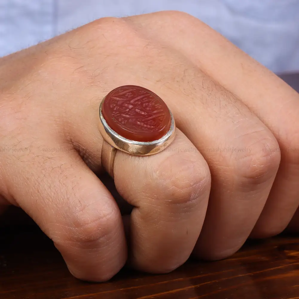 انگشتر عقیق یمن مردانه کد 23837