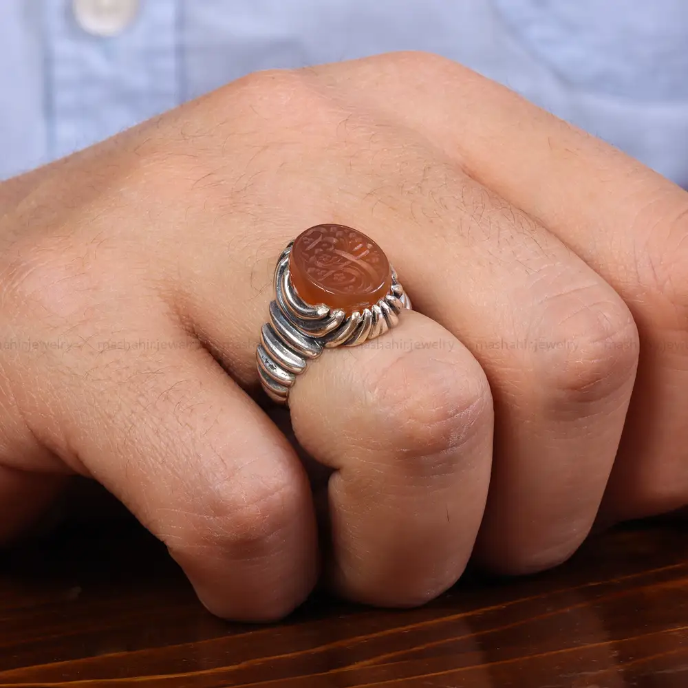 انگشتر عقیق یمن مردانه کد 23839