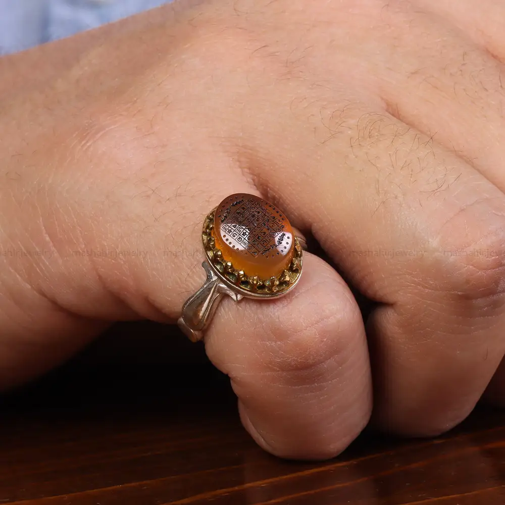 انگشتر عقیق یمن مردانه کد 23846