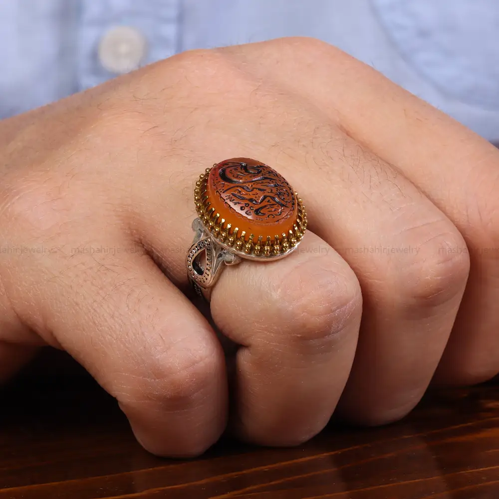 انگشتر عقیق یمن مردانه کد 23848