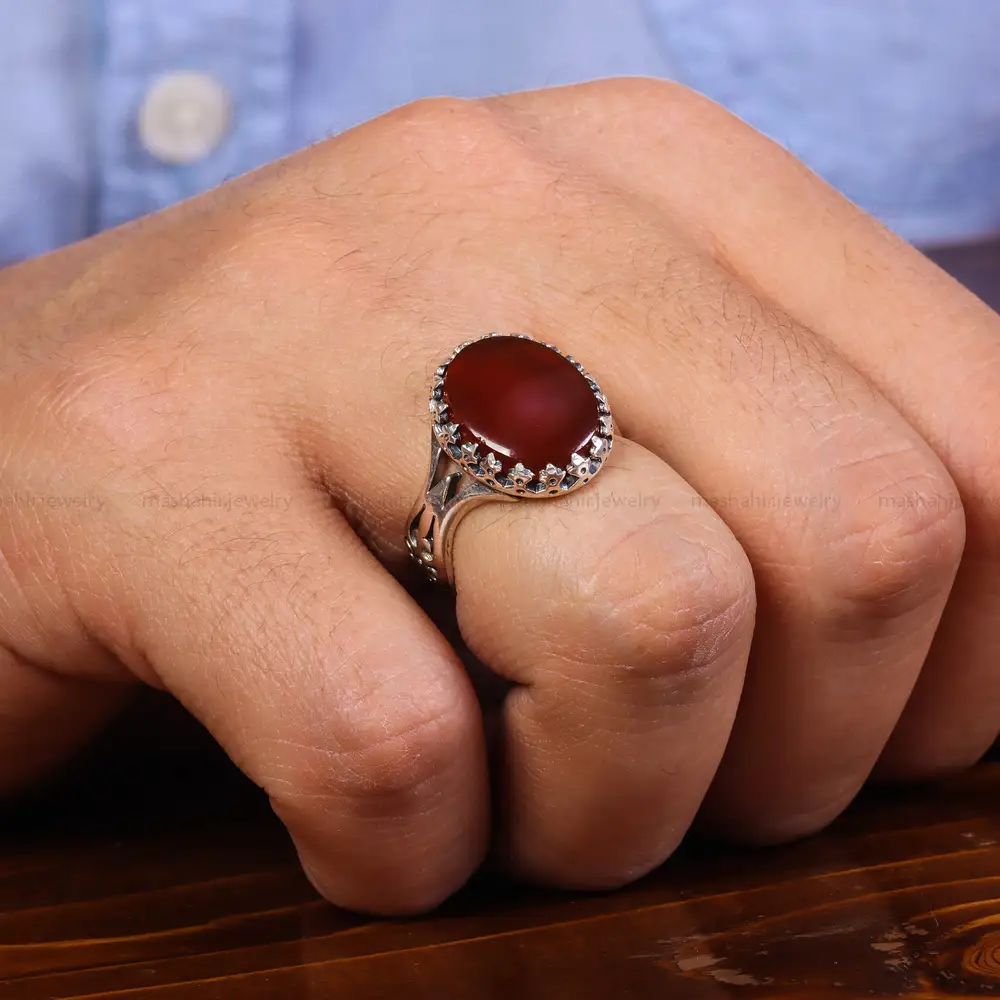 انگشتر عقیق یمن مردانه کد 23853