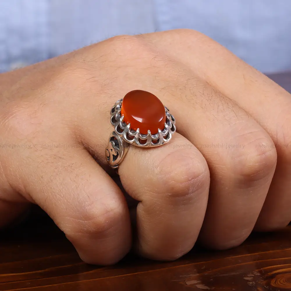 انگشتر عقیق یمن مردانه کد 23861