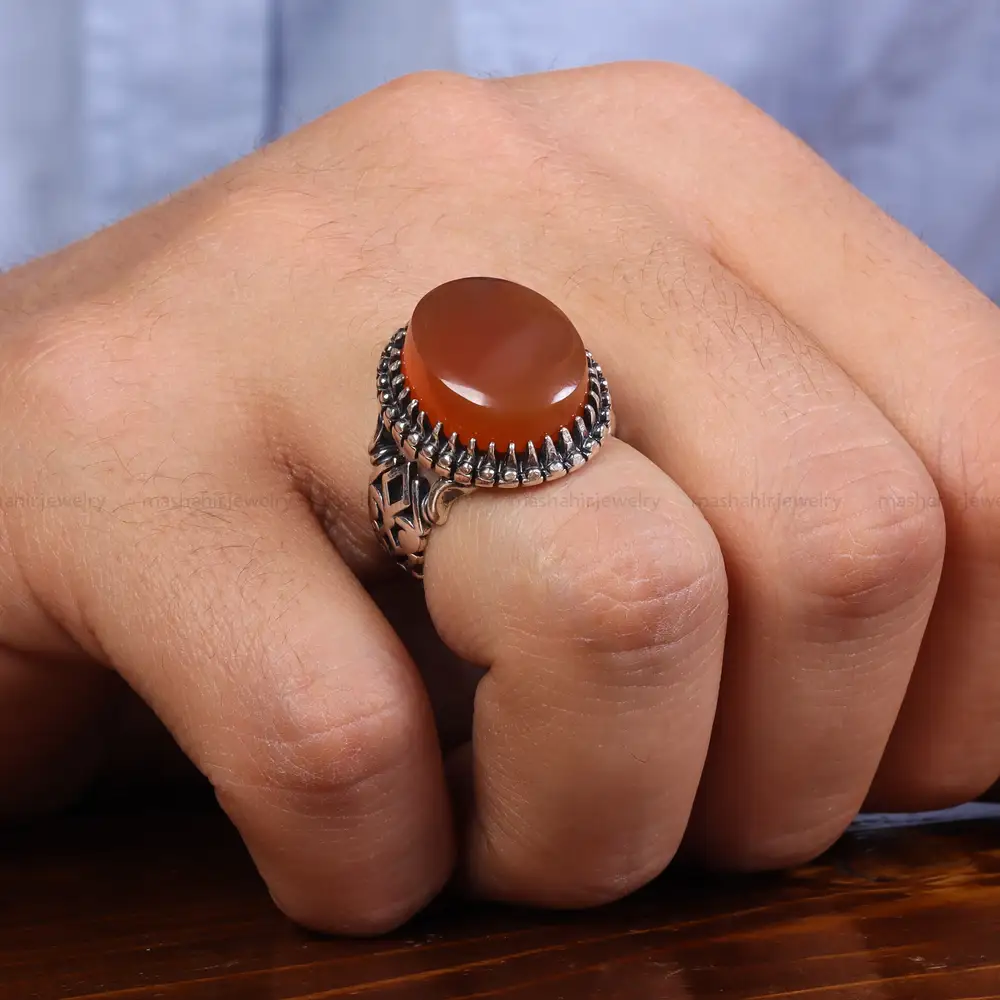 انگشتر عقیق یمن مردانه کد 23877