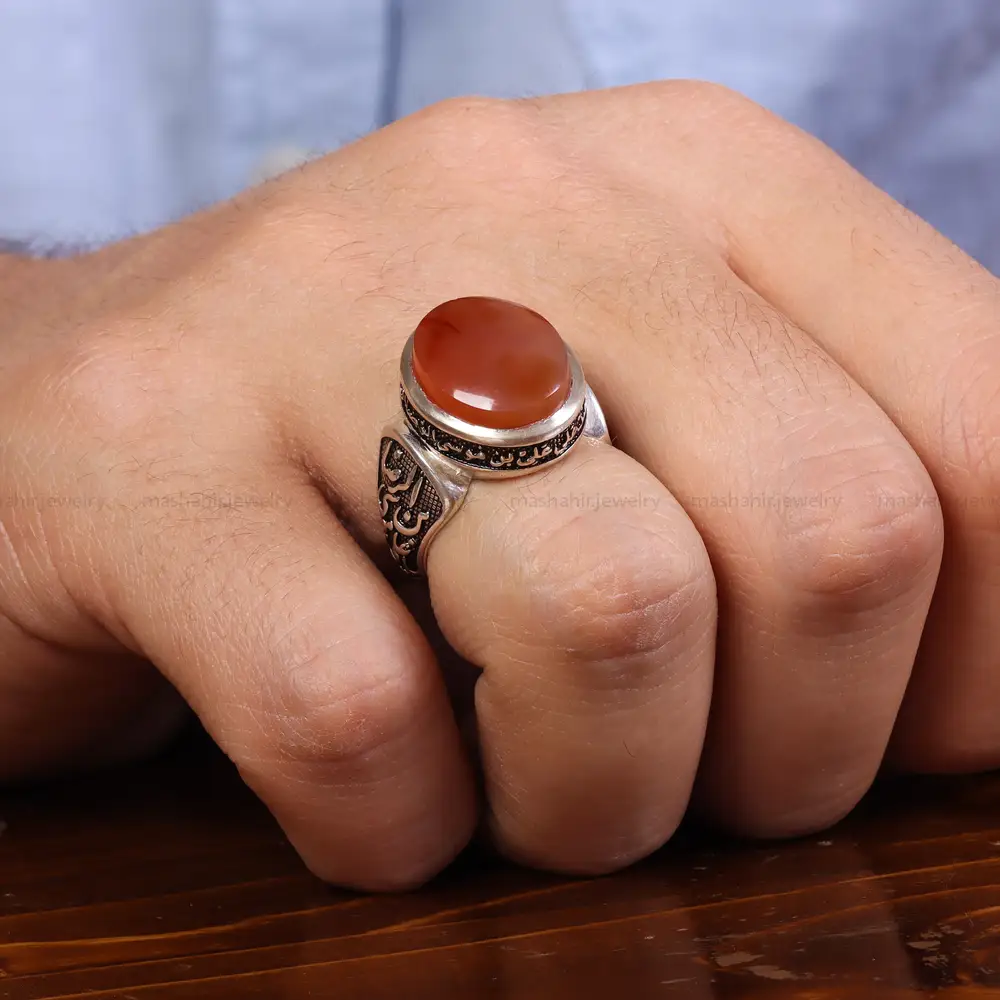انگشتر عقیق یمن مردانه کد 23880