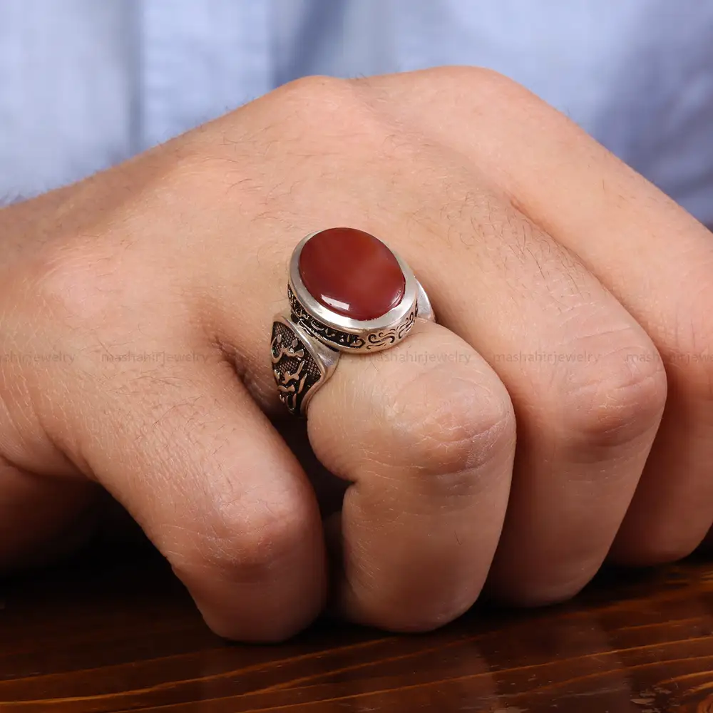 انگشتر عقیق یمن مردانه کد 23882