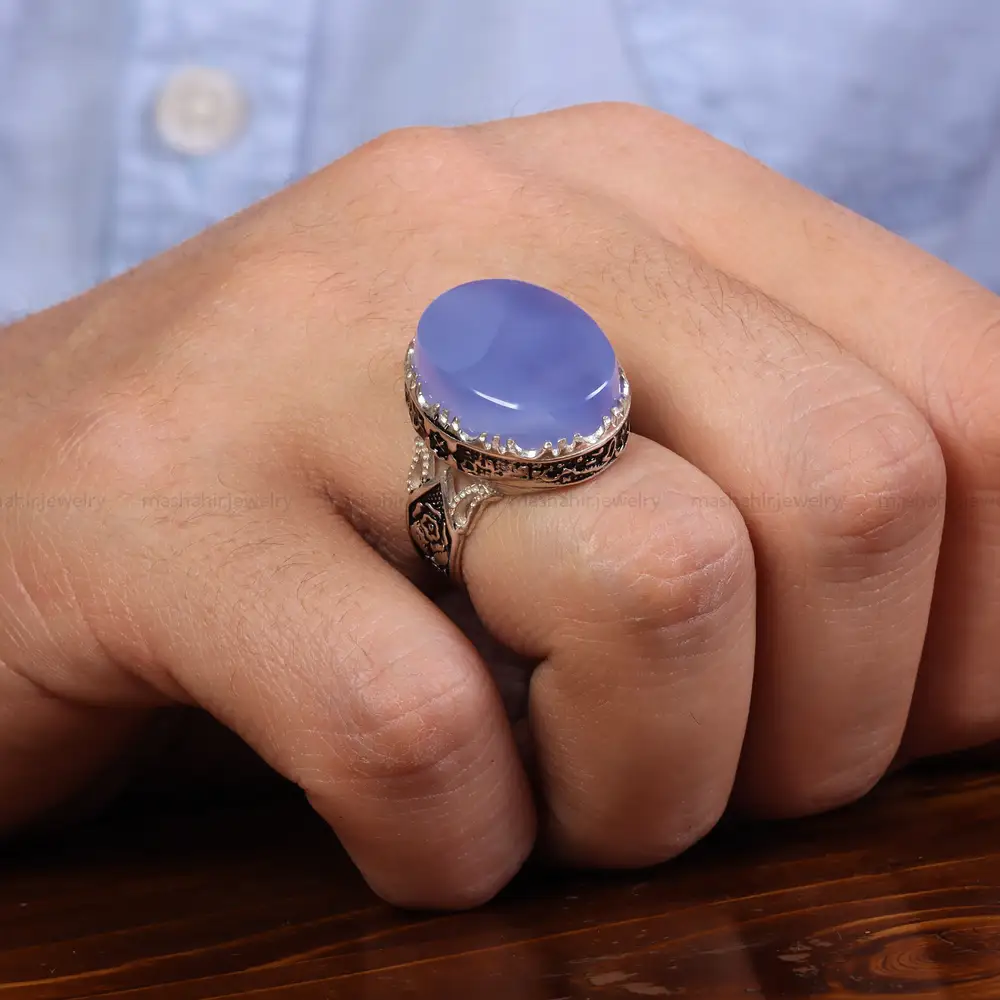 انگشتر عقیق سوسنی مردانه کد 23906