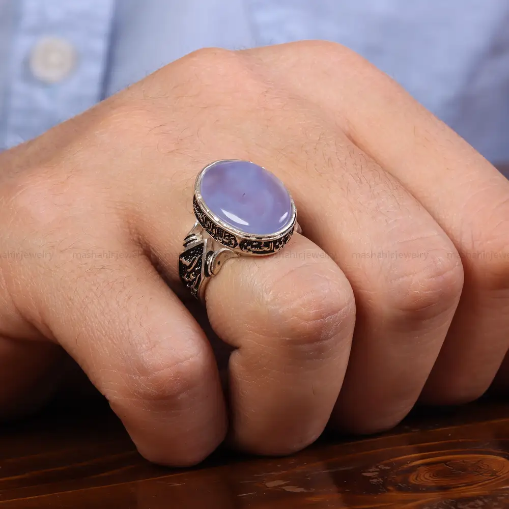 انگشتر عقیق سوسنی مردانه کد 23914