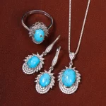 نیم ست فیروزه زنانه کد 23286