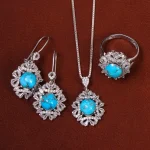 نیم ست فیروزه زنانه کد 23291