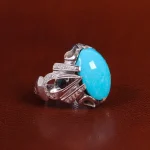 انگشتر فیروزه عجمی مردانه کد 24004