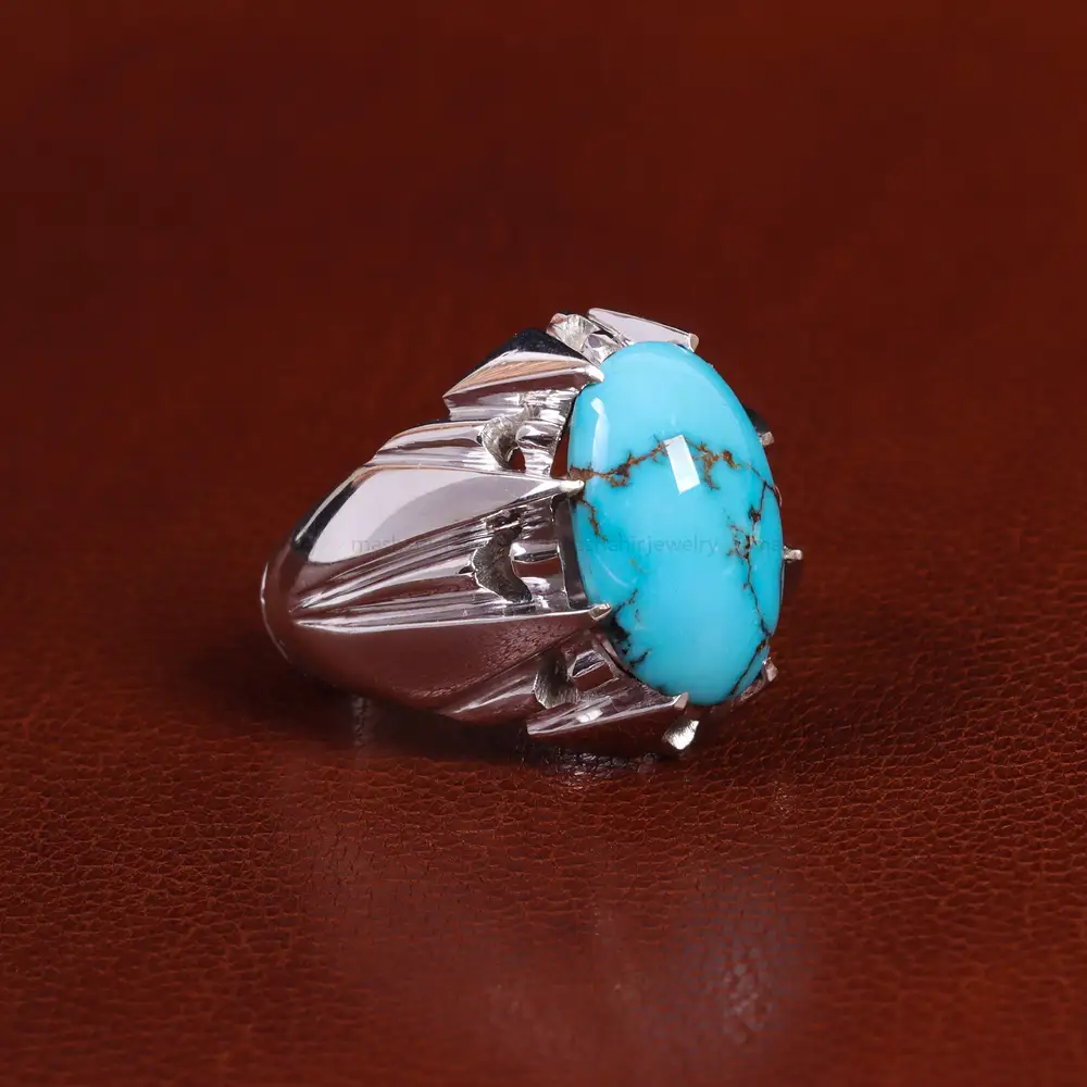 انگشتر فیروزه شجری مردانه کد 24012