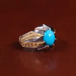 انگشتر فیروزه عجمی مردانه کد 24037