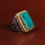 انگشتر فیروزه شجری مردانه کد 24040