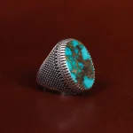 انگشتر فیروزه شجری مردانه کد 24053