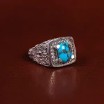 انگشتر فیروزه شجری مردانه کد 24058