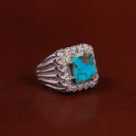 انگشتر فیروزه شجری مردانه کد 24062