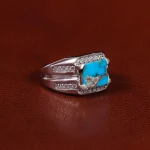 انگشتر فیروزه شجری مردانه کد 24078