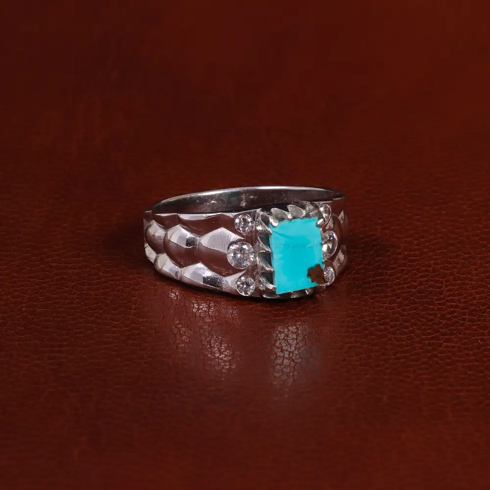 انگشتر فیروزه شجری مردانه کد 24084