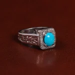 انگشتر فیروزه عجمی مردانه کد 24097