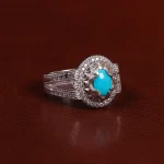 انگشتر فیروزه عجمی مردانه کد 24110