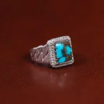 انگشتر فیروزه شجری مردانه کد 24127