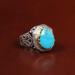 انگشتر فیروزه شجری مردانه کد 24135
