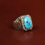 انگشتر فیروزه شجری مردانه کد 24137