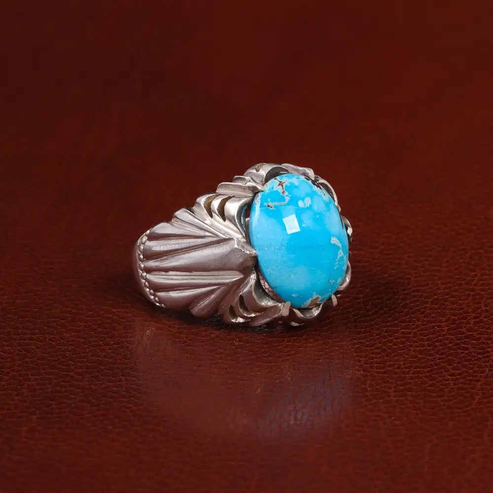 انگشتر فیروزه شجری مردانه کد 24144