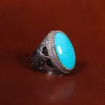 انگشتر فیروزه عجمی مردانه کد 24182