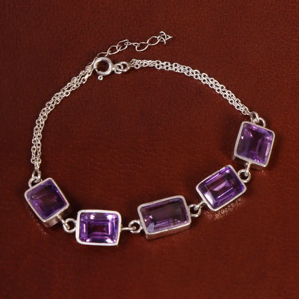 دستبند آمیتیست زنانه کد 24193