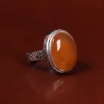 انگشتر عقیق یمن مردانه کد 24310