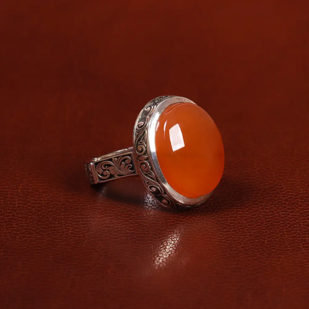 انگشتر عقیق یمن مردانه کد 24312