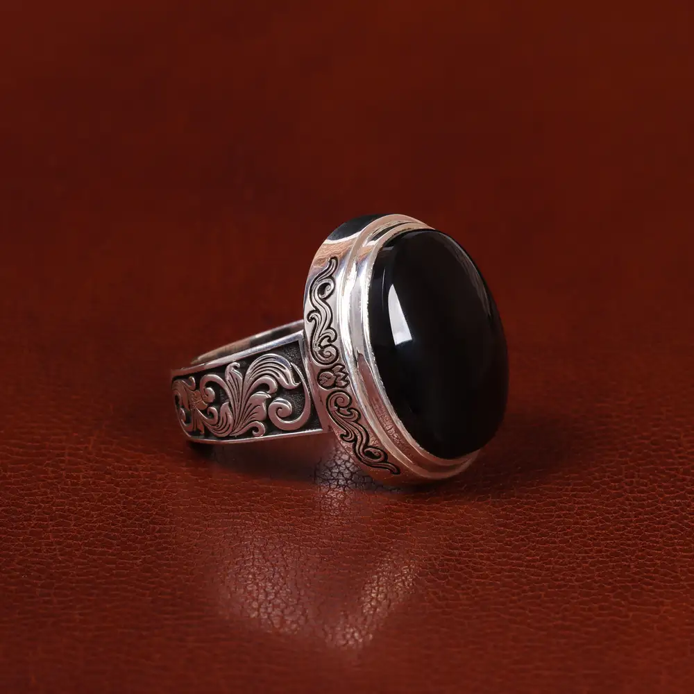 انگشتر عقیق یمن مردانه کد 24317