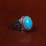 انگشتر فیروزه شجری مردانه کد 24329