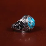 انگشتر فیروزه شجری مردانه کد 24332