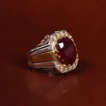 انگشتر یاقوت سرخ مردانه کد 24343