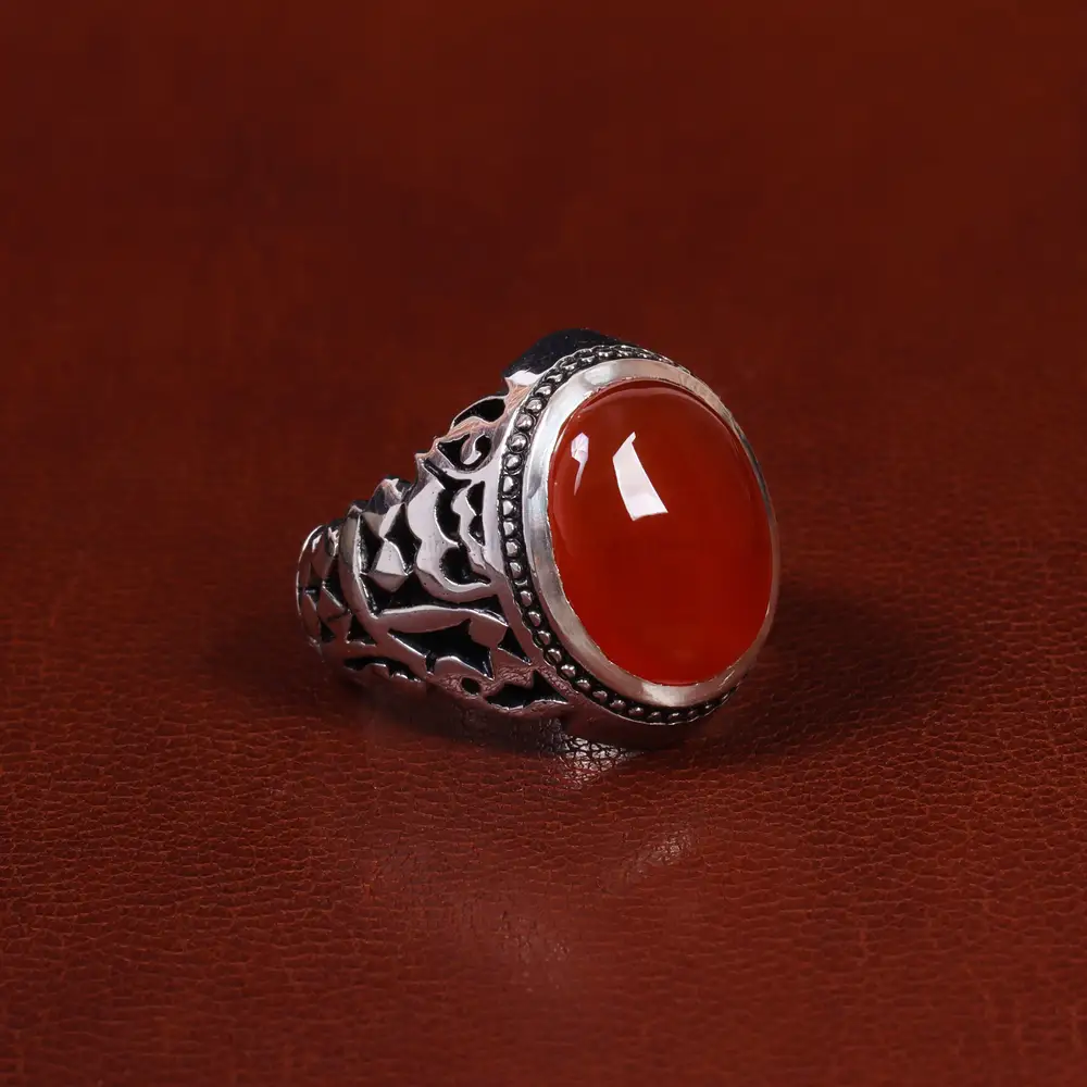 انگشتر عقیق یمن مردانه کد 24349