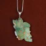 گردنبند فیروزه طرح ایران کد 24412