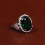 انگشتر طرح زمرد زنانه کد 24548