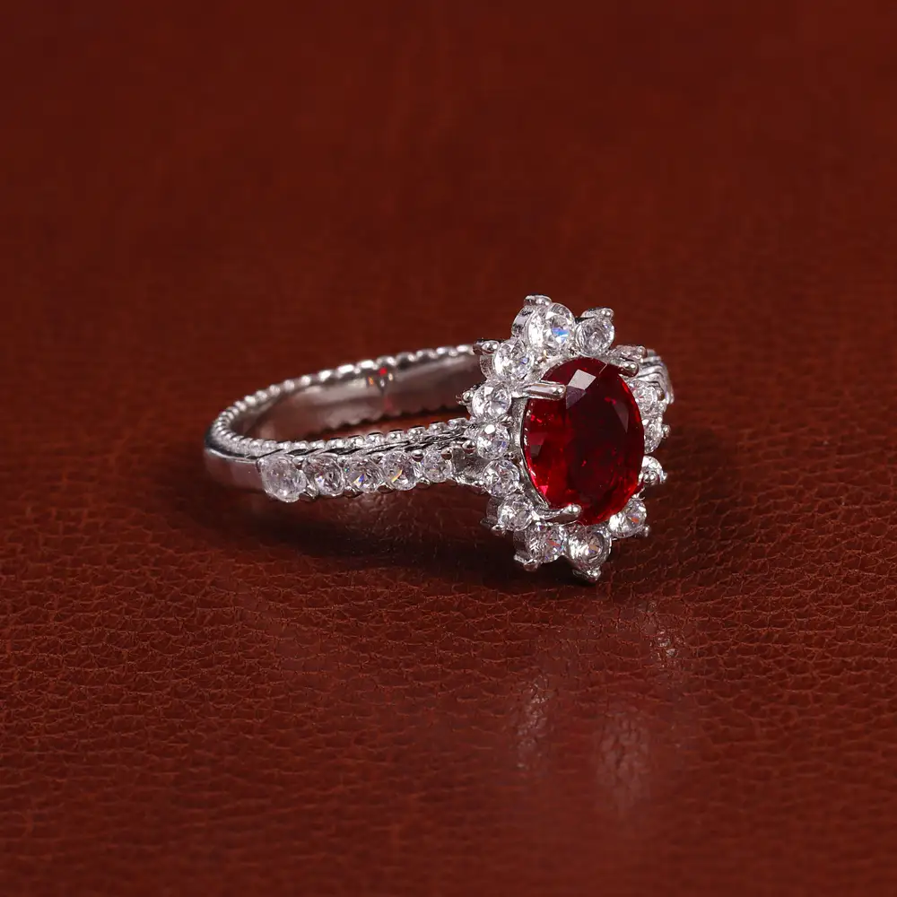 انگشتر طرح یاقوت سرخ زنانه کد 24557