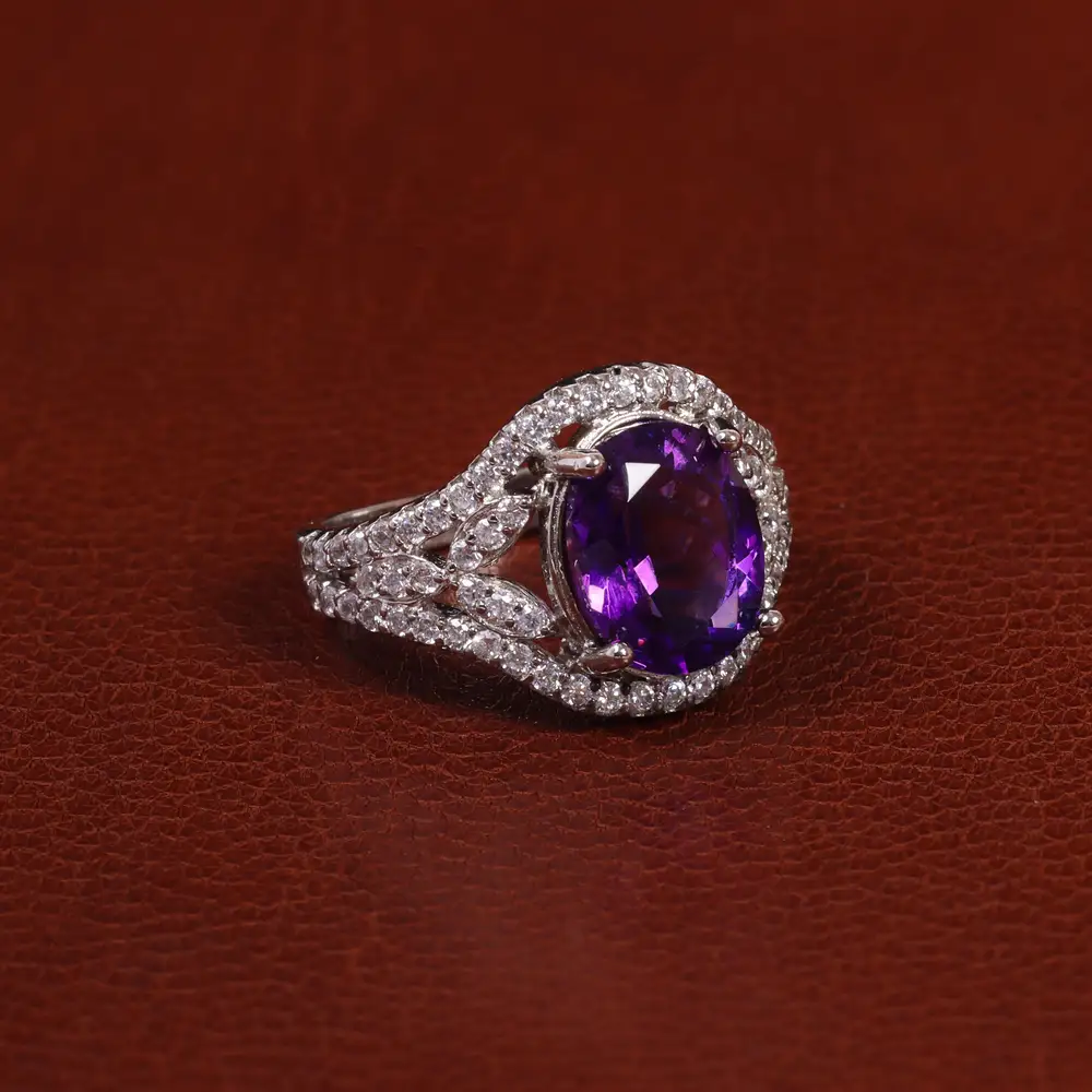 انگشتر آمیتیست زنانه کد 24559