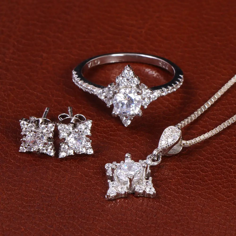 نیم ست نقره زنانه کد 24651