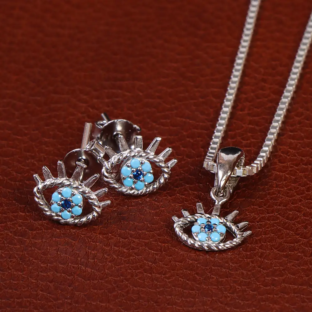 نیم ست نقره زنانه کد 24659