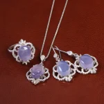 نیم ست عقیق سوسنی زنانه کد 24667