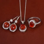 نیم ست عقیق زنانه کد 24673