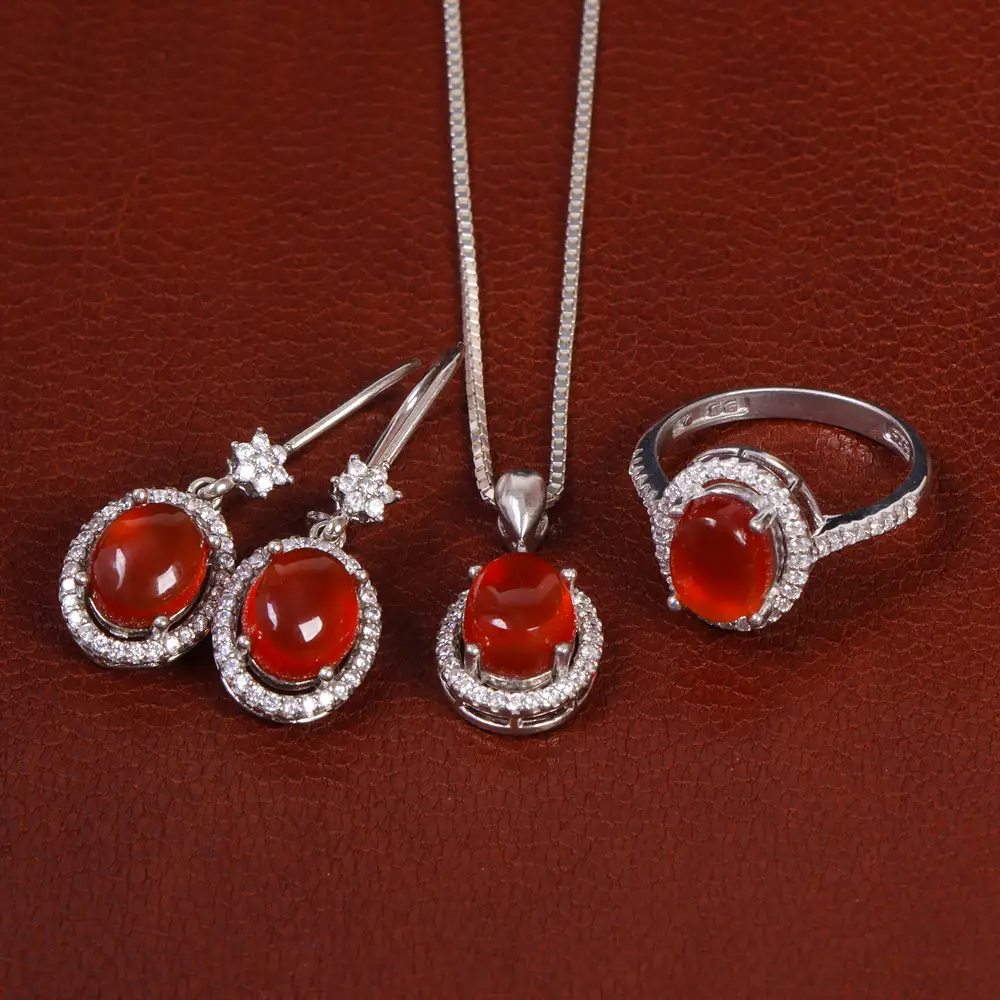 نیم ست عقیق زنانه کد 24673