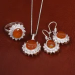 نیم ست عقیق زنانه کد 24674