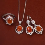 نیم ست عقیق زنانه کد 24675