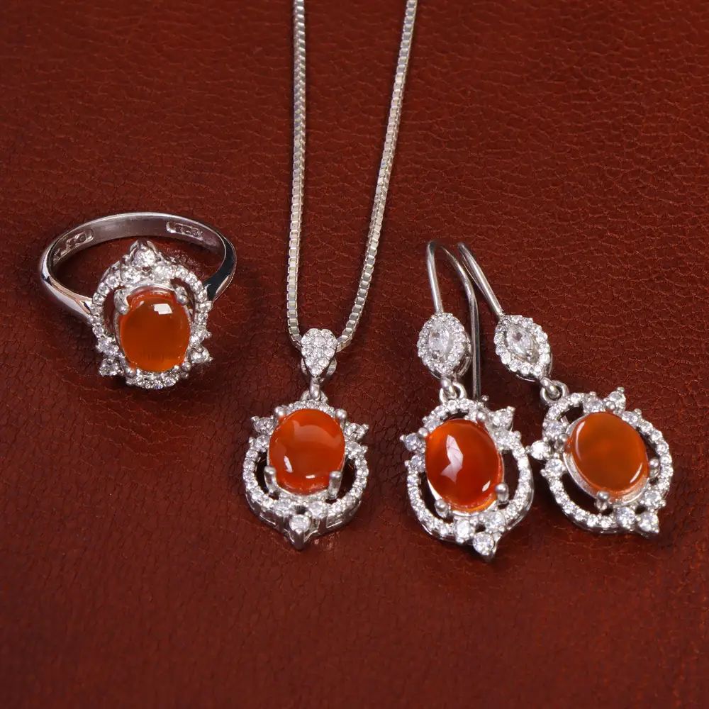 نیم ست عقیق زنانه کد 24675