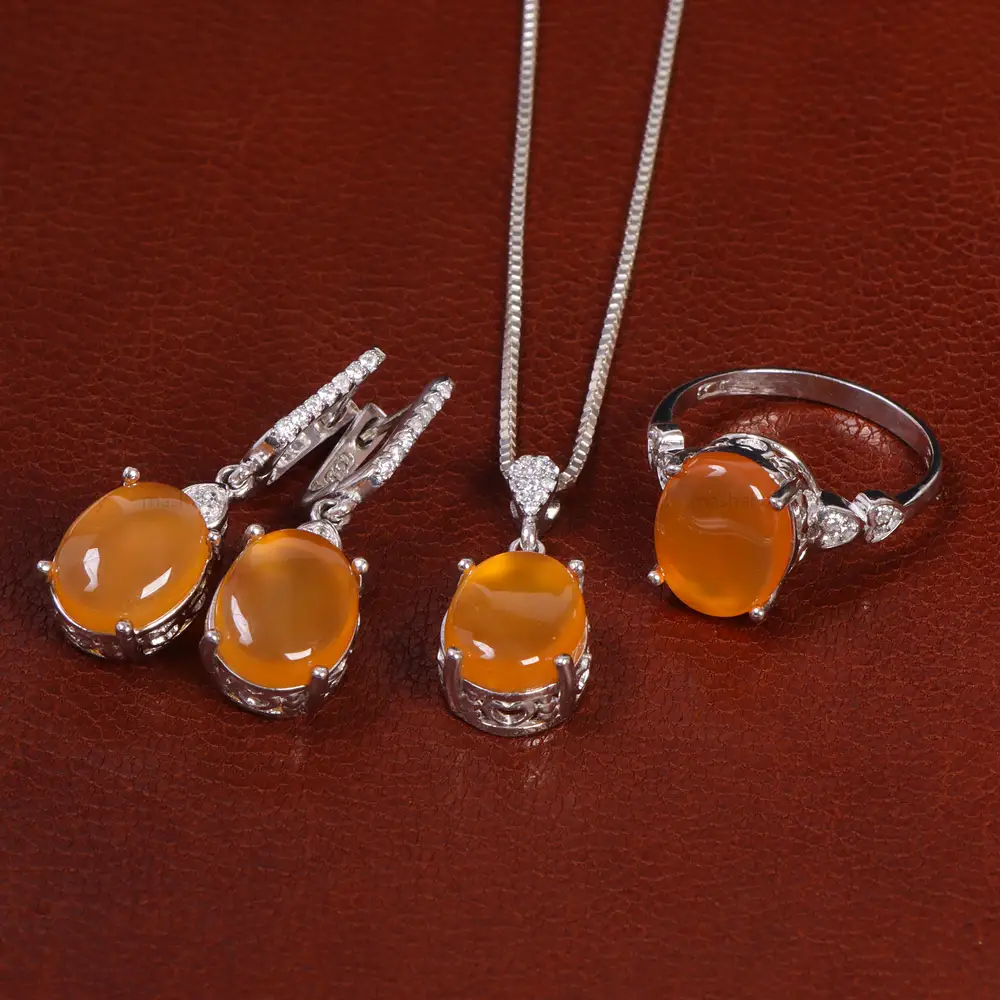 نیم ست عقیق زنانه کد 24676